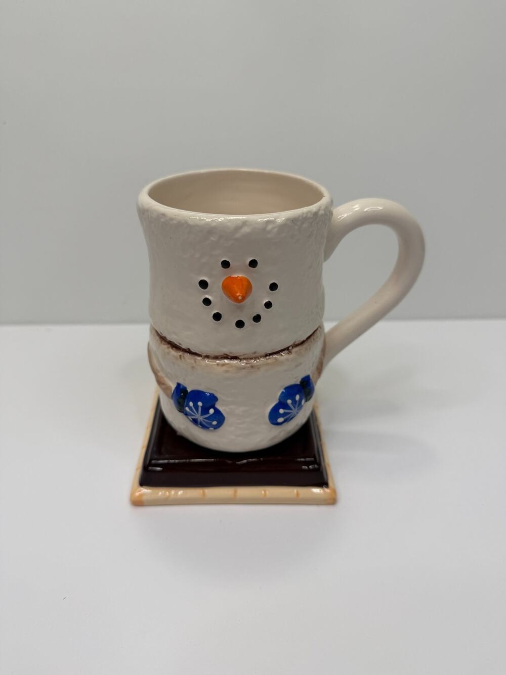 The Original S’mores Snowman Mug Cup Marshmallow 12oz Pencil Holder